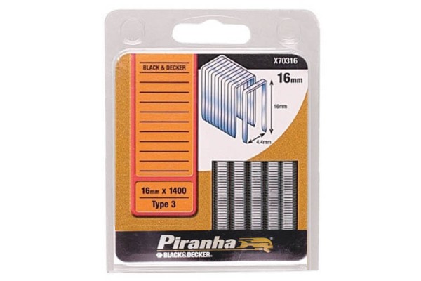 Скобы PIRANHA, 16мм, Piranha X70316