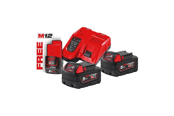 Акумулятор Li-Ion M18 NRG-502 (В5 2шт, з/у M12-18FC) +M12 B2 MILWAUKEE