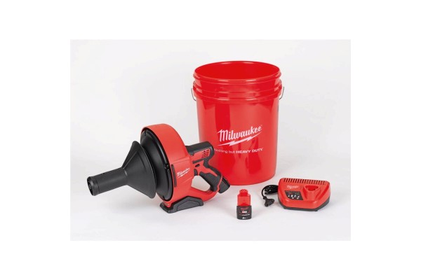 Акумуляторна прочисна машина MILWAUKEE M12 BDC8-202C (трос, внутрішній барабан,2 акумул. Х 2Аг, ємні