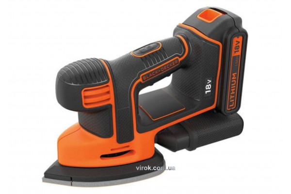 Шліфмашина вібраційна акумуляторна Black+Decker Li-Ion 18 В