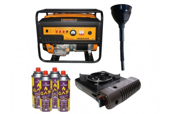 Бензиновий генератор EF Power TBS6500S + газова плитка Orcamp CK-505 + 4 газових картриджа 400 мл