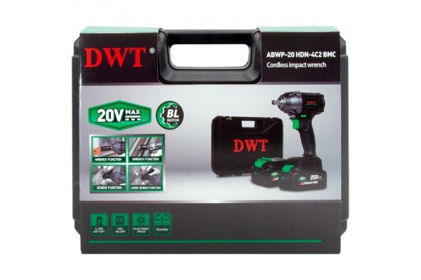 Акумуляторний ударний гайкокрут DWT ABWP-20 HDN-4C2 BMC