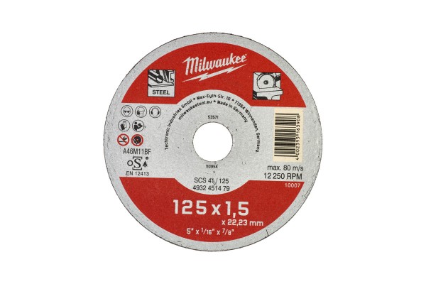 Диск відрізний по металу MILWAUKEE, SCS 41/125х1,5, 125 мм