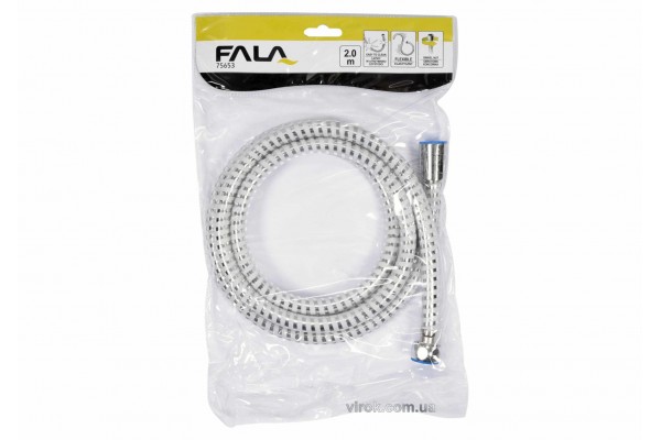 Шланг для душу FALA покритий хром-білою ПВХ гофрою G1/2 2 м