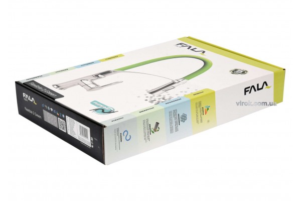 Змішувач води для раковини "FLEXIBLE-2" FALA з гнучкою зеленою лійкою і регулюванням потоку води 60 см