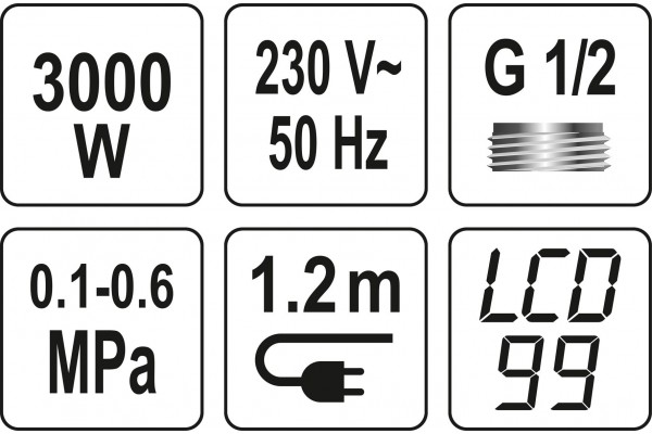 Нагрівач води з LCD-дисплеєм KALTA-2 FALA  3кВт до 60°С 0.1-0.6 Мпа