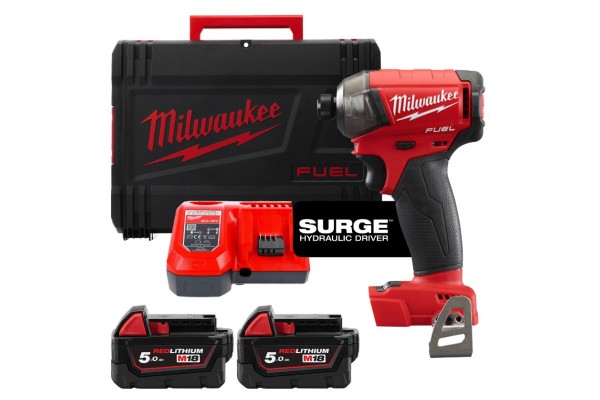 Винтоверт аккумуляторный гідравлічний 1/4'' HEX MILWAUKEE, M18 FUEL FQID-502X, 50Нм (+ заряд. устройство, 2 аккум.Х 5Ач, кейс)