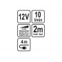 Душ портативний LUND 12 В 10 л/хв 4 м шланг 2 м