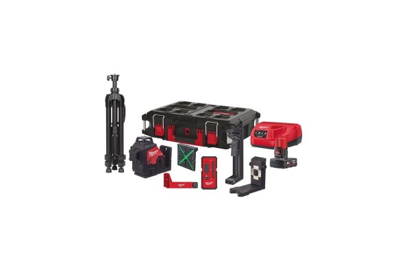 Нівелір лазерний 3D акумуляторний MILWAUKEE, M12 3PLKIT-401P (+зар. прист.,1акум.Х4Аг, кейс PACKOUT)