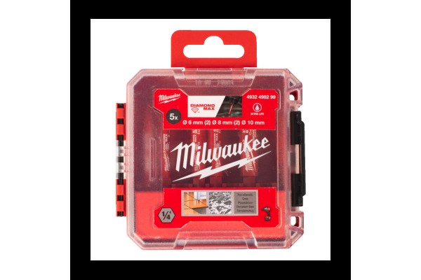 Набір алмазних свердлів Diamond Max для керамічної плитки MILWAUKEE в ложементі (5 шт.)