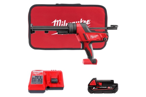Пістолет для герметиків акумуляторний MILWAUKEE, C18 PCG/310C-201В, 310мл (+тримач картріджа, в сумці для інструментів)