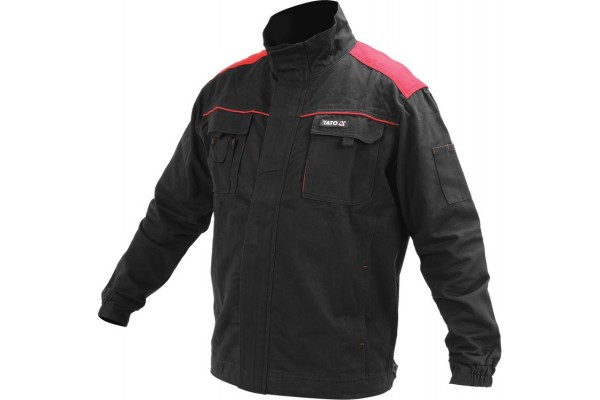 Куртка робоча COMFY YATO розмір L/XL, чорно-червона, 7 кишень, 100% бавовна