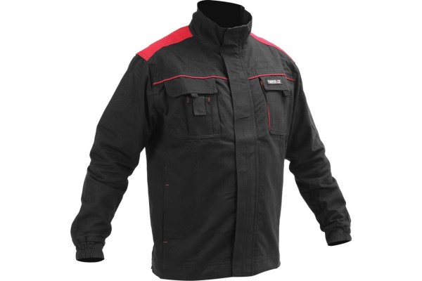 Куртка робоча COMFY YATO розмір L/XL, чорно-червона, 7 кишень, 100% бавовна