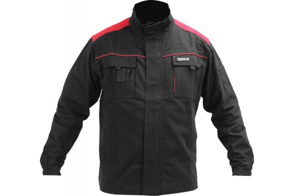 Куртка робоча COMFY YATO розмір L/XL, чорно-червона, 7 кишень, 100% бавовна