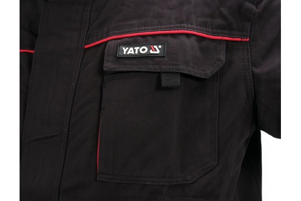 Куртка робоча COMFY YATO розмір L/XL, чорно-червона, 7 кишень, 100% бавовна