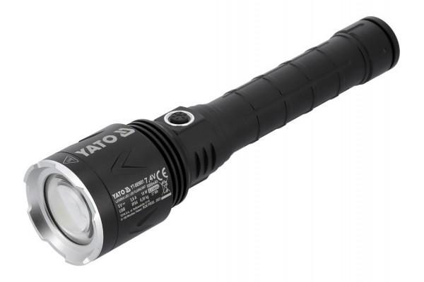 Ліхтар LED-діодний акумул. YATO Li-Ion 7.4 В, 5 АГод, режими 8000/4500/1150 Lm, заряджання від USB