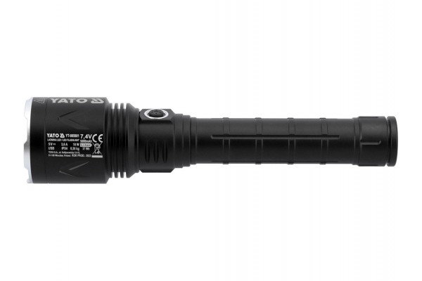 Ліхтар LED-діодний акумул. YATO Li-Ion 7.4 В, 5 АГод, режими 8000/4500/1150 Lm, заряджання від USB