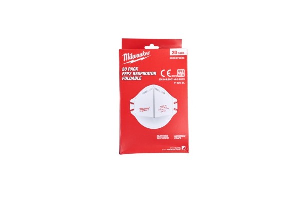 Респиратор складной без клапана FFP2 (20шт) MILWAUKEE 4932479238