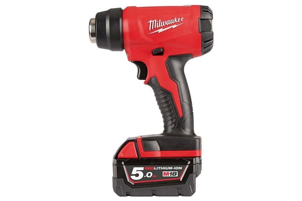 Термоповітродувка   акумуляторна MILWAUKEE, M18 BHG-502C (+ заряд.пристрій, 2 акум.Х 5Аг, кейс)