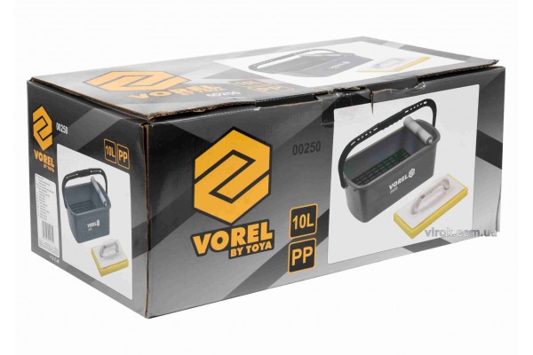 Відро пластикове з валиком і теркою з губкою для плиточних робіт VOREL 10 л 41.5 х 22 х 17.5 см