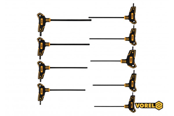 Набір ключів TORX Т-подібних VOREL Т10-T50 100-200 мм 9 шт