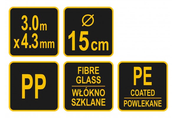 Дріт для очищення димарів VOREL Ø6 мм x 3 м з йоржем Ø150 x 80 мм різьба M12