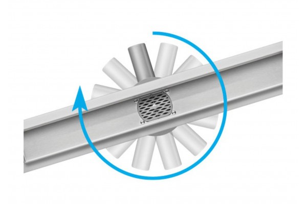 Трап для душу з обертовим сифоном FALA "ROTARY" з нержавіючої сталі 50 x 4 х 5 см