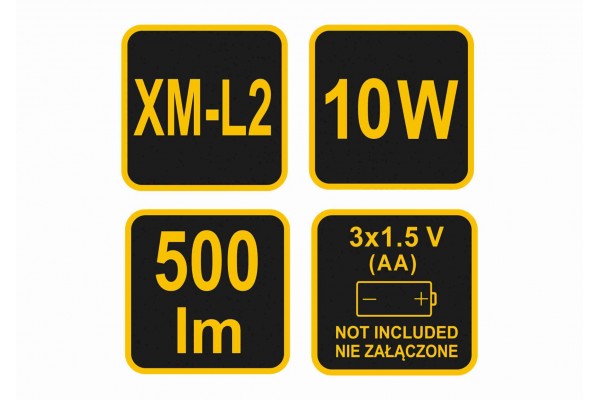 Ліхтар світлодіодний CREE XM-LM VOREL 10 Вт 500 лм 3 x АА