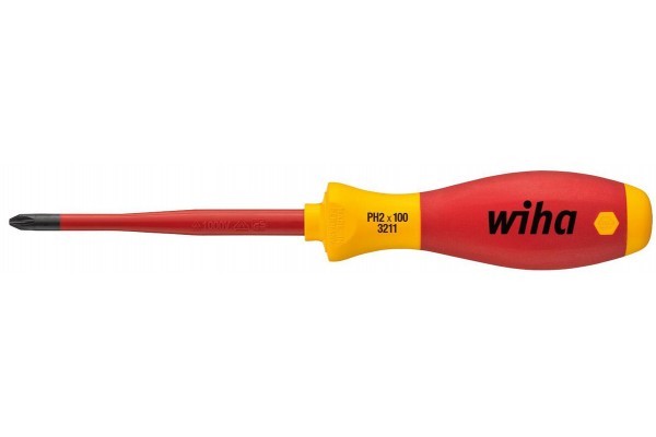 Викрутка діелектрична Wiha Soft Finish Slim Fix VDE PH2х100 мм (W35394)