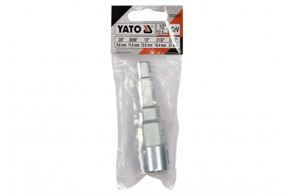 Ключ ступеневий YATO 1/2" до головок 3/8" 29/68" 1/2" 21/32" 27/32" Cr-V