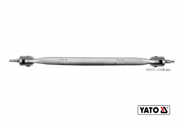 Ключ TORX двосторонній на шарнірах YATO Т15 х Т20 202 мм Cr-V