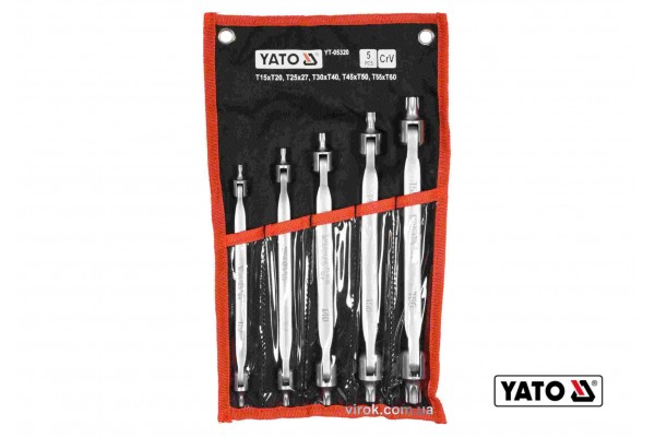 Набір ключів TORX двосторонніх на шарнірах YATO Т15-Т60 Cr-V 5 шт