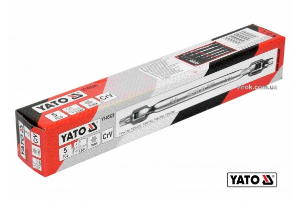 Набір ключів TORX двосторонніх на шарнірах YATO Т15-Т60 Cr-V 5 шт