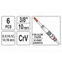 Ключі торцеві для свічок накалу на шарнірі YATO 3/8" 8-16 мм 6 шт + кейс