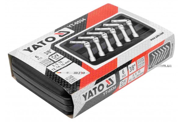 Набір ключів для свічок накалу YATO 3/8" 6 шт