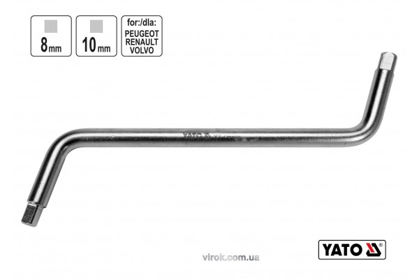Ключ двосторонній для зливної пробки YATO 8 x 10 мм