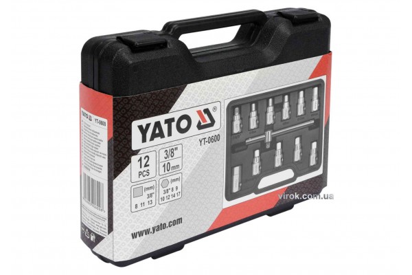 Набір ключів для зливної пробки YATO 3/8" 12 шт