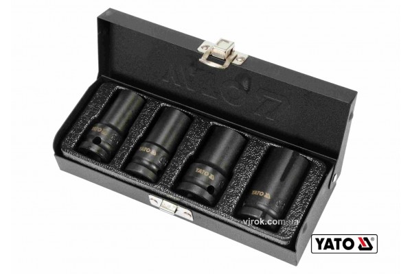 Головки торцеві ударні для зриву гвинтів YATO 1/2" 55 мм М17-26 4 шт