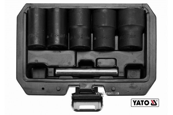Набір екстракторів для видалення зломаних гвинтів і гайок YATO 1/2" 17-27 мм 6 шт