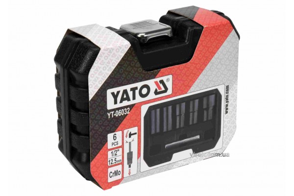 Набір екстракторів для видалення зломаних гвинтів і гайок YATO 1/2" 17-27 мм 6 шт