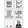 Схоплювач магнітний на гнучкому тримачі YATO 585 мм з LED підсвіткою