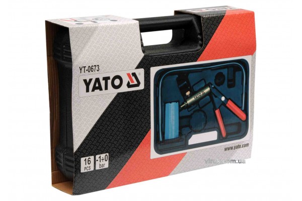 Помпа ручна вакуумна з насадками YATO 16 шт