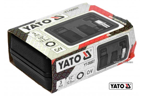 Головки 5-гранні для гальмівної системи авто YATO 1/2" 10/14/19 мм 3 шт