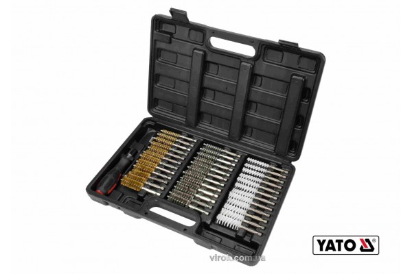 Набір щіток до свічних гнізд зі сталі латуні нейлону YATO 150 мм HEX- 1/4" 38 шт