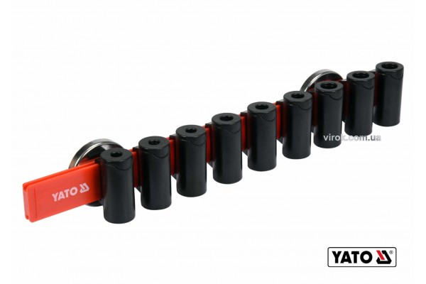 Рейка пластикова з магнітним кріпленням для 9 викруток YATO 350 х 50 х 40 мм
