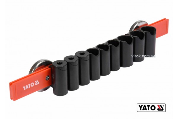 Рейка пластикова з магнітним кріпленням для 9 інструментів YATO 350 х 50 х 40 мм