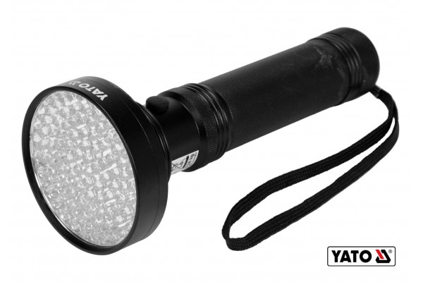 Ліхтар ультрафіолетовий з окулярами для перевірки банкнот YATO 100 LED 6 x AA 395 нм