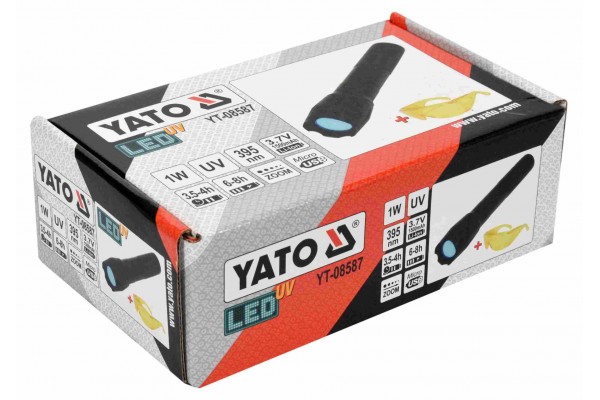 Ліхтар ультрафіолетовий з окулярами для перевірки банкнот YATO Li-Ion 3.7 В 1.5 Агод 1 Вт