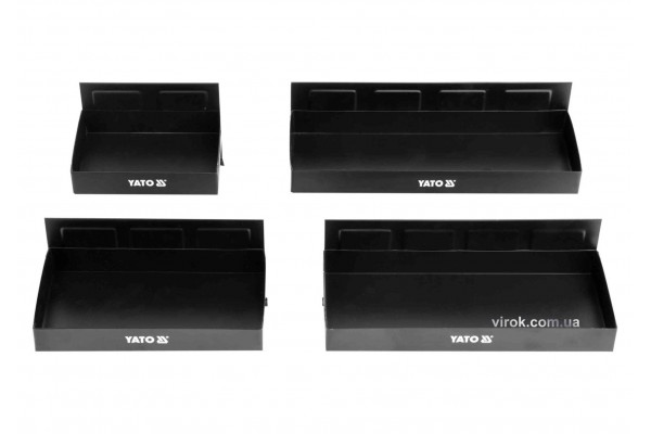 Полиці магнітні YATO L x W x H - 31/ 27/ 21/ 15.5 x 12 x 11.5 см 4 шт