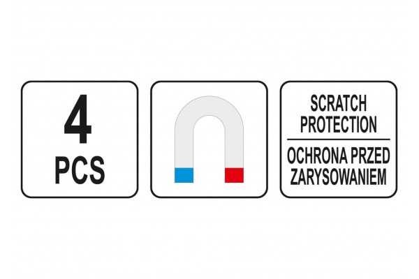 Полиці магнітні YATO L x W x H - 31/ 27/ 21/ 15.5 x 12 x 11.5 см 4 шт